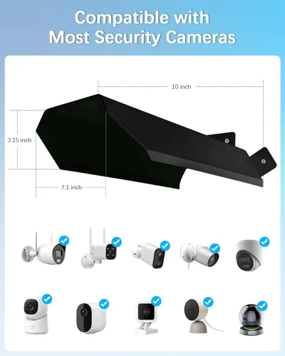 Miniatura 6 de Cubierta Universal para Cámara de Seguridad - Protector Solar y de Lluvia, Techo Protector Impermeable para Cámaras Domo y Bala de Exterior