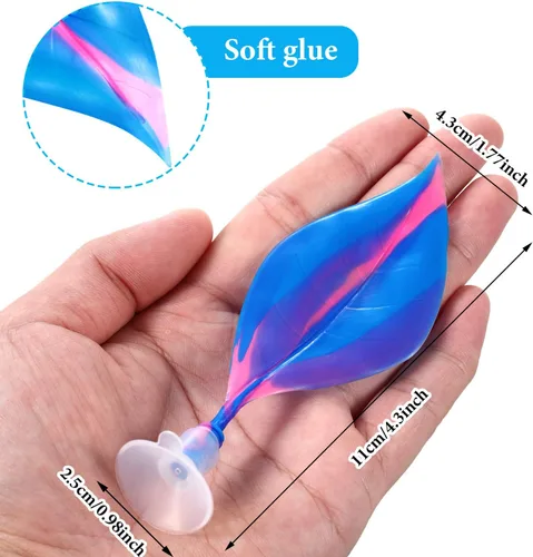 Miniatura 2 de WILLBOND 2 piezas de silicona azul Betta Fish Bed Leaf Hamaca Betta Fish Tank Accesorios Decoraciones para adornos de acuario, práctico lugar