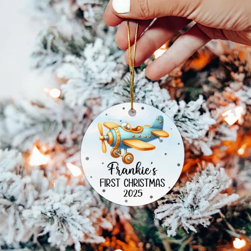 Miniatura 5 de Adorno de Navidad para bebé de avión, adorno personalizado para bebé niña niño Navidad 2026, regalo para papá recién nacido, mamá recién nacida