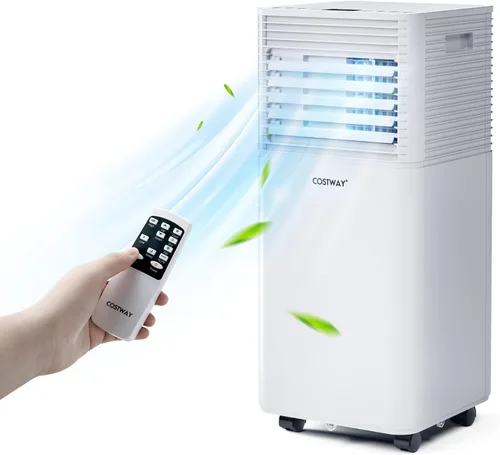 Miniatura 9 de COSTWAY Aire acondicionado portátil, espacios de 10000BTU de hasta 350 pies cuadrados, con control remoto, temporizador de 24 horas y kit de Gris