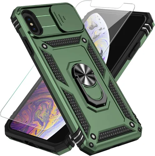 Miniatura 45 de SunStory Funda compatible con iPhone 11 Pro Max con protector de pantalla HD, cubierta de cámara deslizante y soporte de anillo giratorio