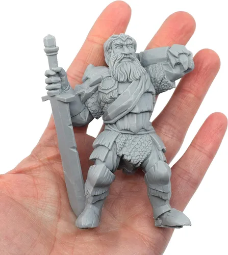 Miniatura 5 de Stonehaven Storm Giant Miniature - 92mm Urethane Resin Figure, 28mm Scale, with Scenic Base, Unpainted, Made in USA