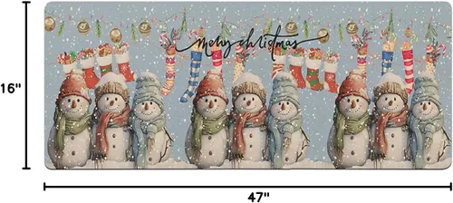 Miniatura 2 de Tapete de baño de muñeco de nieve de Navidad para bañera, antideslizante, de secado rápido y absorbente, tierra de diatomeas, fregadero, dormitorio