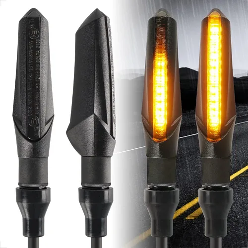 evermotor Luces intermitentes para motocicleta, indicadores de luz de funcionamiento, 4 piezas, universal, mini LED, E-MARK, luces direccionales