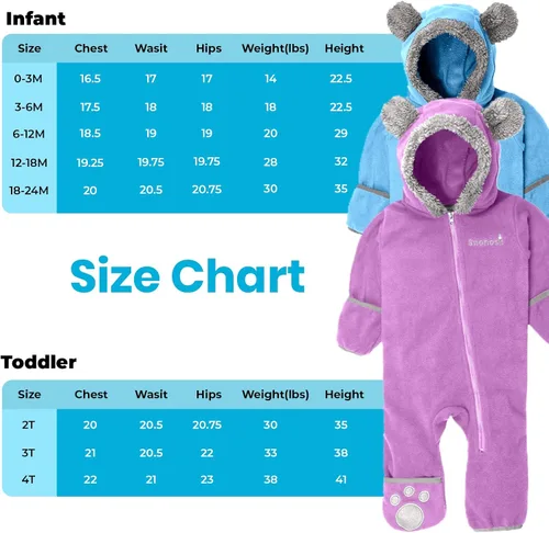 Miniatura 3 de Snonook Fleece Baby Bunting Bodysuit Baby Winter Suit for Infant Girls and Infant Boys with Fleece Hood and Mittens
