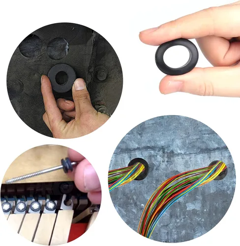 Miniatura 3 de Juego de 200 tapones de goma huecos para cortafuegos, kit de ojales de goma de 1/4 pulgadas, 5/16 pulgadas, 3/8 pulgadas, 7/16 pulgadas, 1/2