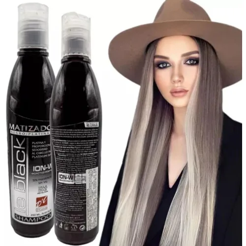 Miniatura 4 de Le Black Purple Shampoo para cabello teñido – Champú tonificante anti-latón 16.91 fl oz – Mejora y mantiene el cabello rubio, plateado y gris