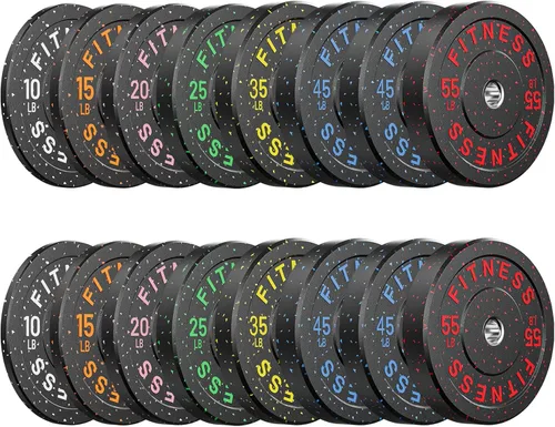 Miniatura 33 de Papababe Placas de peso, juego de placas de pesas de 2 pulgadas, placas de peso de goma protectoras para el suelo, placas de parachoques de 10 a 600