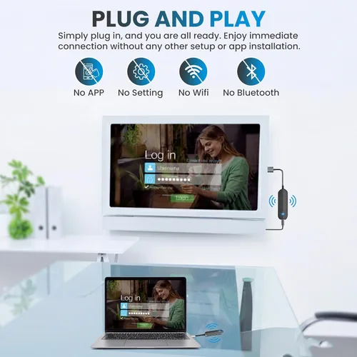 Miniatura 6 de iShare Pro Kit transmisor y receptor HDMI inalámbrico todo en uno, diseño de fibra de carbono premium, decodificación 4K 1080P 60Hz, alcance de 328