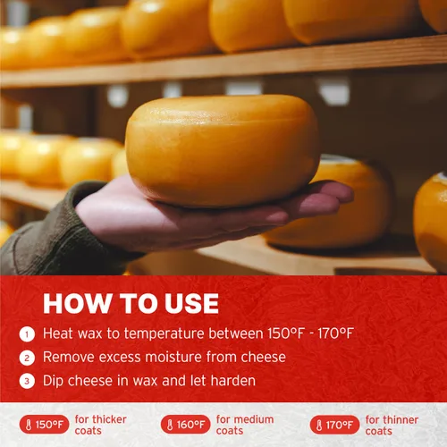 Miniatura 4 de Blended Waxes, Inc. Cera prémium totalmente refinada para la fabricación de queso, grado alimenticio, se puede utilizar para una variedad de Naranja