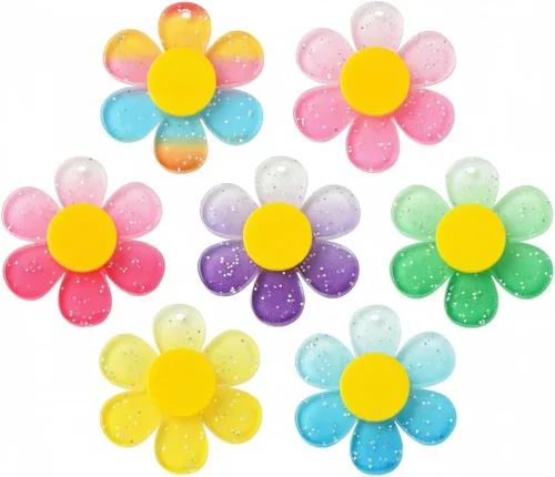 Miniatura 14 de Ipotkitt 100 dijes acrílicos de luna coloridos con temática celestial, mini cuentas de luna creciente para accesorios de fabricación de joyas