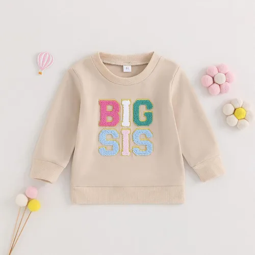 Miniatura 2 de Big Sister Little Sister Conjuntos a juego para bebé niña Burbuja Mameluco de manga larga camiseta sudadera para niños pequeños Ropa de otoño