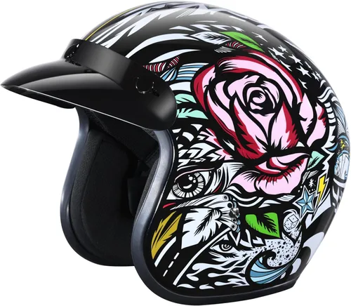 Miniatura 19 de Daytona Helmets Casco de motocicleta de cara abierta de 3/4, aprobado por DOT, ligero y cómodo, diseño vintage para scooter, crucero y bicicletas