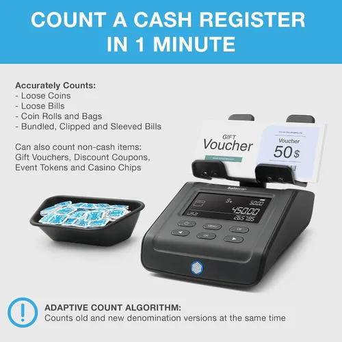 Miniatura 4 de Safescan Báscula de conteo de dinero 6175, multimoneda, ideal para monedas, billetes y artículos que no son efectivo, almacena resultados de conteo