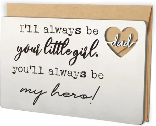 Miniatura 8 de YODOCAMP Tarjeta de billetera con texto en inglés "Thank You Dad", tarjeta de cartera grabada para mi papá de hija e hijo, cumpleaños, día