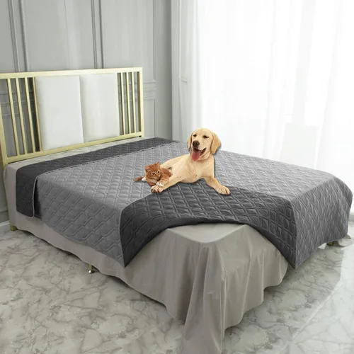 Miniatura 53 de Ameritex Funda Impermeable para Cama de Perro Manta para Mascotas para Muebles Cama Sillón Sofá Reversible Azul marino+azul piedra