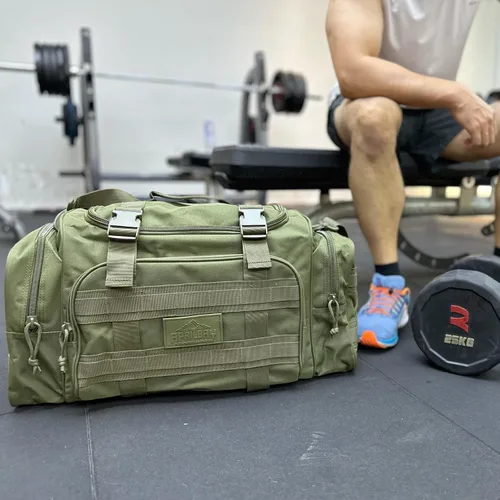 Miniatura 3 de APRILBAY AB Tactical Series Duffle Bag Gym Travel Senderismo y Trekking Bolsa de deportes Bolsa de caza y pesca, Verde oscuro, Bolsa de lona