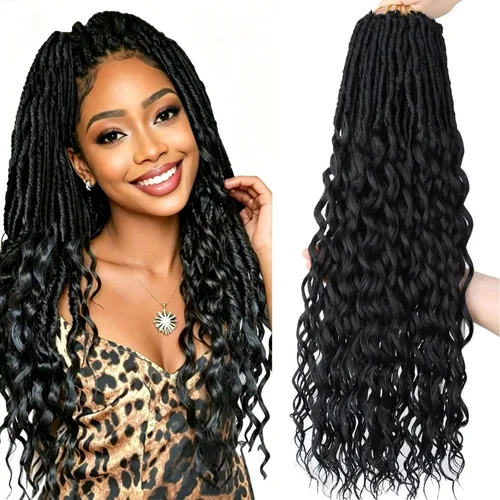 Miniatura 11 de Extensiones de cabello de rizos profundos de 14 pulgadas, 8 paquetes, Rizos tejidos en crochet suaves con puntas rizadas, Rizos de diosa tejidos