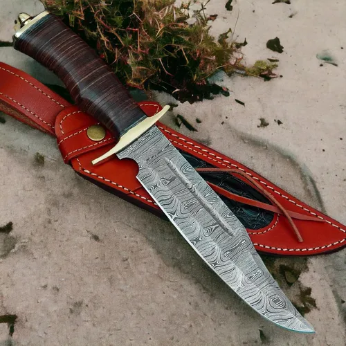 Miniatura 2 de reg-hk-274 B, Handmade Hi Acero al carbono 21 inches Bowie – Cuchillo Beutifull Black & Forro con mango de micarta steenless Acero Guardia