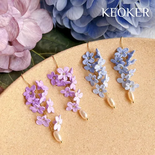 Miniatura 7 de Keoker Moldes para aretes de arcilla polimérica de lavanda, cortadores de pétalos y moldes para hacer joyas, perfectos para amantes de los aretes