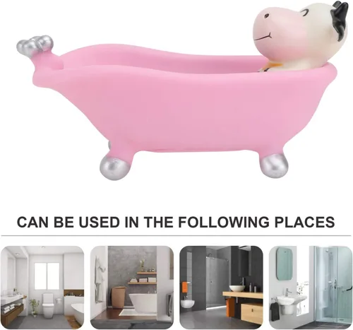 Miniatura 5 de Barra de jabón para niños, bandeja de baño rosa, bandejas de baño para mostrador, platos para niños, bandeja de baño, bandeja de inodoro, caja