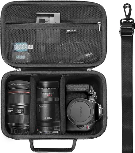 RAIACE Funda rígida compatible con Canon EOS Rebel T7/T100/T6/R100/R50/R5/R7/R8, para Sony, para cámara Nikon. Bolsa de cámara de gran capacidad