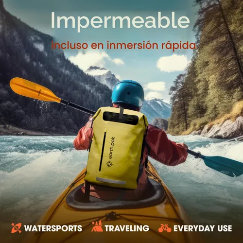 Miniatura 3 de Earth Pak Mochila impermeable - Mochila de senderismo resistente - Bolsa con cierre enrollable - Bolsa seca acolchada con carcasa impermeable