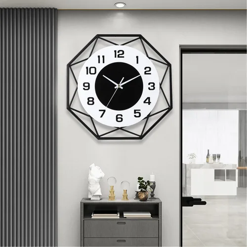 Miniatura 5 de Dankeit Reloj de pared decorativo de 13 pulgadas, cuarzo silencioso de calidad sin tictac, funciona con pilas, grande para sala de estar, cocina, 697