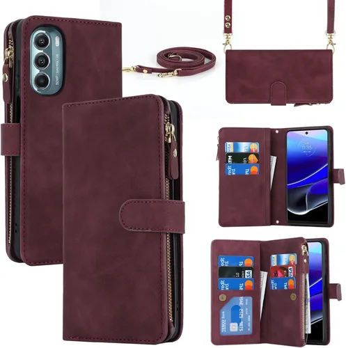 Miniatura 8 de Funda tipo cartera para Motorola Moto G Stylus 5G (2022) para mujeres y hombres, con tarjetero XT2215, funda cruzada para Moto G Stylus 5G