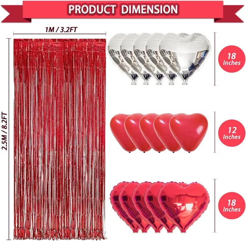 Miniatura 4 de Guudmua Kit de decoración para el día de San Valentín, decoraciones de feliz aniversario, 4 cajas de globos, guirnalda de globos, decoraciones