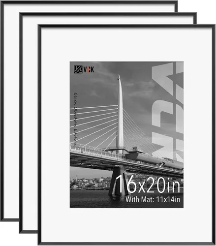Miniatura 81 de VCK Marco de Fotos de 5 x 7 Pulgadas Negro, Marco de Poster de Aluminio de Alta Calidad con Vidrio Templado, Para Mostrar Fotos de 4 x 6
