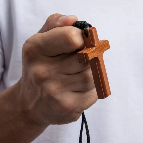Miniatura 4 de Intercession crucifijo de madera con cuerda hecho en Brasil