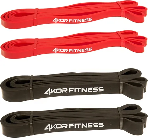 Banda para ejercicio de 4KOR Fitness, banda de resistencia de 41 pulgadas (6 opciones de 5 a 175 libras) para la movilidad, CrossFit, terapia,