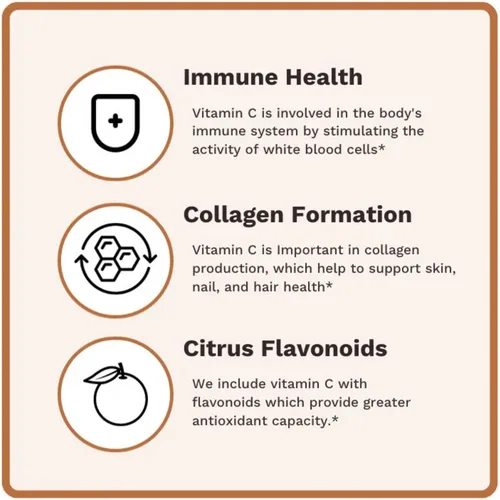 Miniatura 4 de Utzy Naturals Complejo de vitamina C 400 mg de vitamina C con bioflavonoides de Acercola y cítricos 60 cápsulas