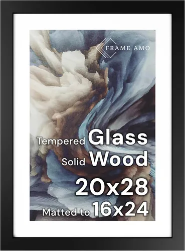 Miniatura 49 de Frame Amo Marco de póster de madera maciza de 13 x 19 pulgadas, color natural, tapete blanco para imagen de 11 x 17 pulgadas, parte frontal