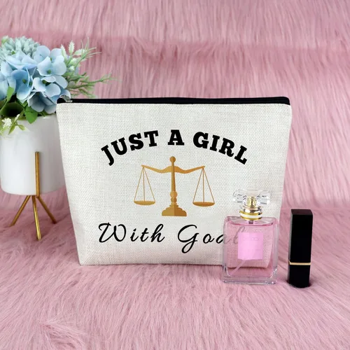 Miniatura 7 de Sfodiary Bolsa de maquillaje para la escuela de leyes - Regalo de agradecimiento para mujeres estudiantes de derecho, bolsa de cosméticos