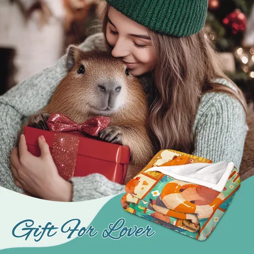 Miniatura 6 de Capybara - Regalos para mujer, lindas mantas para niña, manta de franela suave de 50 x 60 pulgadas, decoración de Navidad, regalo de cumpleaños
