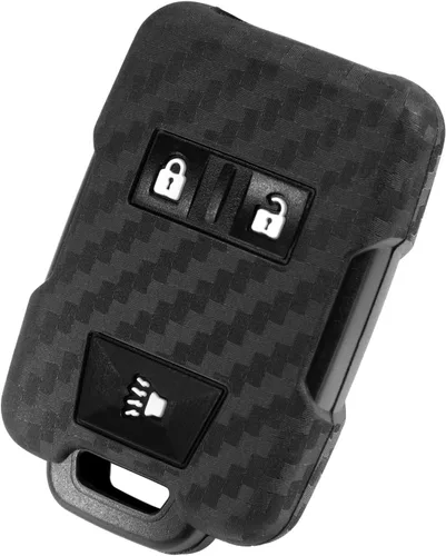 Funda para llavero con patrón de fibra de carbono de silicona Compatible con Chevrolet Colorado Silverado Suburban Tahoe Compatible con GMC Canyon