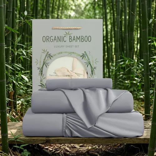 Miniatura 8 de SONORO KATE Sábanas de bambú 100 % viscosa orgánica derivada de sábanas transpirables y refrescantes para personas que duermen con calor, sábanas