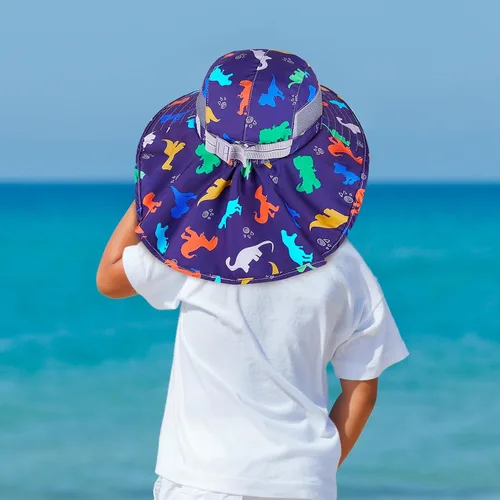 Miniatura 116 de Sombrero de sol para niños, protección UV, unicornio, verano, playa, jugar con ala ancha, solapa para el cuello para niñas y niños