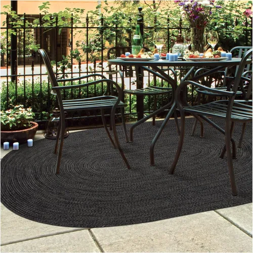 Miniatura 84 de Alfombra ovalada trenzada gris humo de 20 x 30 pulgadas, lavable para interiores y exteriores, decoración campestre para cocinas y entradas