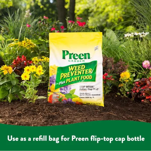 Miniatura 7 de Preen Garden Weed Preventer Plus Plant Food 31.3 lb. Bolsa - Fertilizante granular multiusos con control de malezas preemergente para jardines