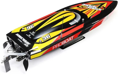 Miniatura 9 de Pro Boat Sonicwake V2 36 "Autoreducido sin escobillas RC Boat Deep-V RTR Baterías y cargador no incluido negro PRB08032V2T1