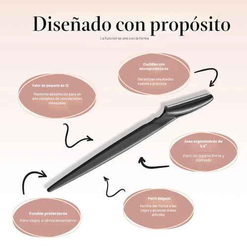 Miniatura 4 de Kitsch Dermaplane - Maquinilla de afeitar facial para mujeres y hombres, maquinillas de afeitar para cejas y afeitadora facial - Maquinilla de Negro