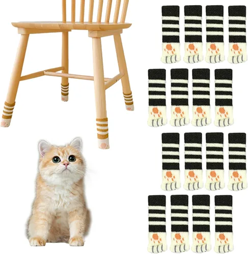 Miniatura 11 de 16 calcetines de silla de gato para patas de silla, protectores de suelo de patas de gato, calcetines para patas de silla para suelos de madera dura
