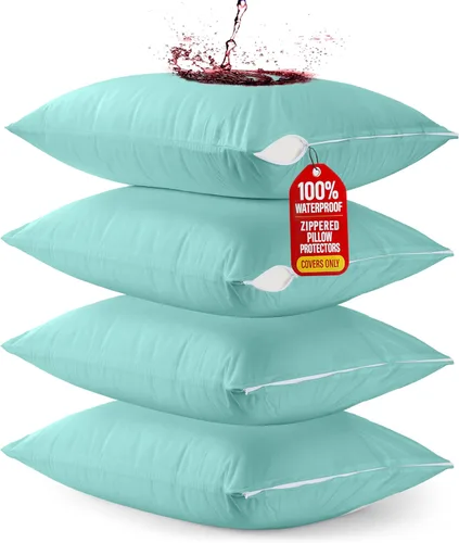 Miniatura 41 de Utopia Bedding Protector de almohada impermeable, con cremallera, paquete de 2, beige, estándar, funda de almohada a prueba de chinches, de 20 x 26