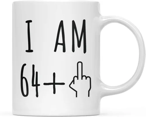 Miniatura 44 de Andaz Press Divertida taza de café de 11 onzas, regalo de broma de cumpleaños, I Am 49 + 1 dedo medio, 1 paquete, ideas de regalo de cumpleaños 50