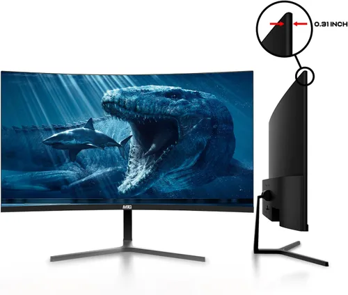 Miniatura 6 de MTG - Monitor curvo de 27 pulgadas, pantalla Full HD 1080P sin marco, audio HDMI DP USB, desenfoque de bajo movimiento, montaje VESA, combo