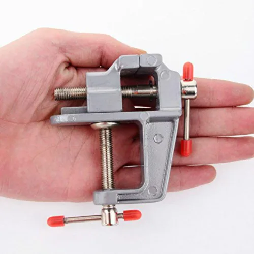 Miniatura 3 de Mini Tornillo de Banco Pequeña Abrazaderas de Mesa, Herramienta de Reparación para Manualidades (Rango de Ajuste: 0-3 cm)
