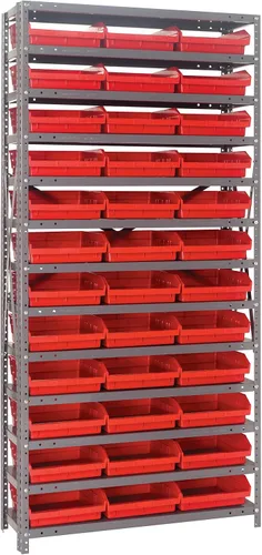 Miniatura 364 de Quantum QSBU-245BK Heavy Duty Shelving Unit with (7) Shelves and (24) QUS245 Black Bins for Garage Warehouse Storage Distribution 400 lb Load